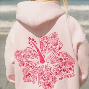 Pink Palm Puff 
*Hawaii Hibiscus Hoodie*